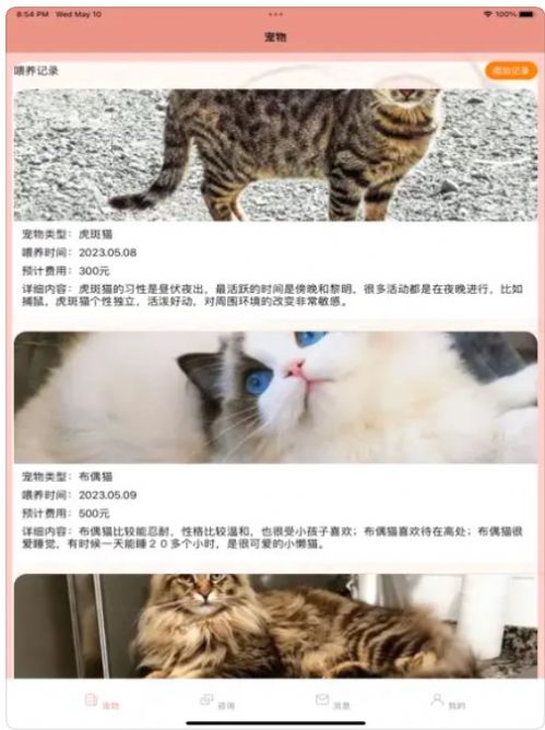 猫猫喂养记录日志清爽版截图2